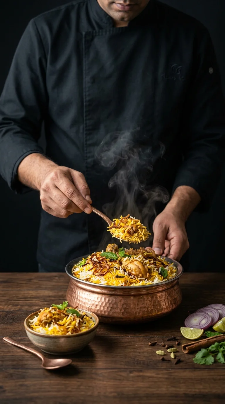 Our Master Chef preparing authentic Hyderabadi dishes